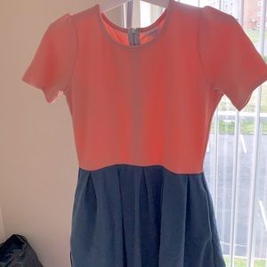 Color block dress with pockets